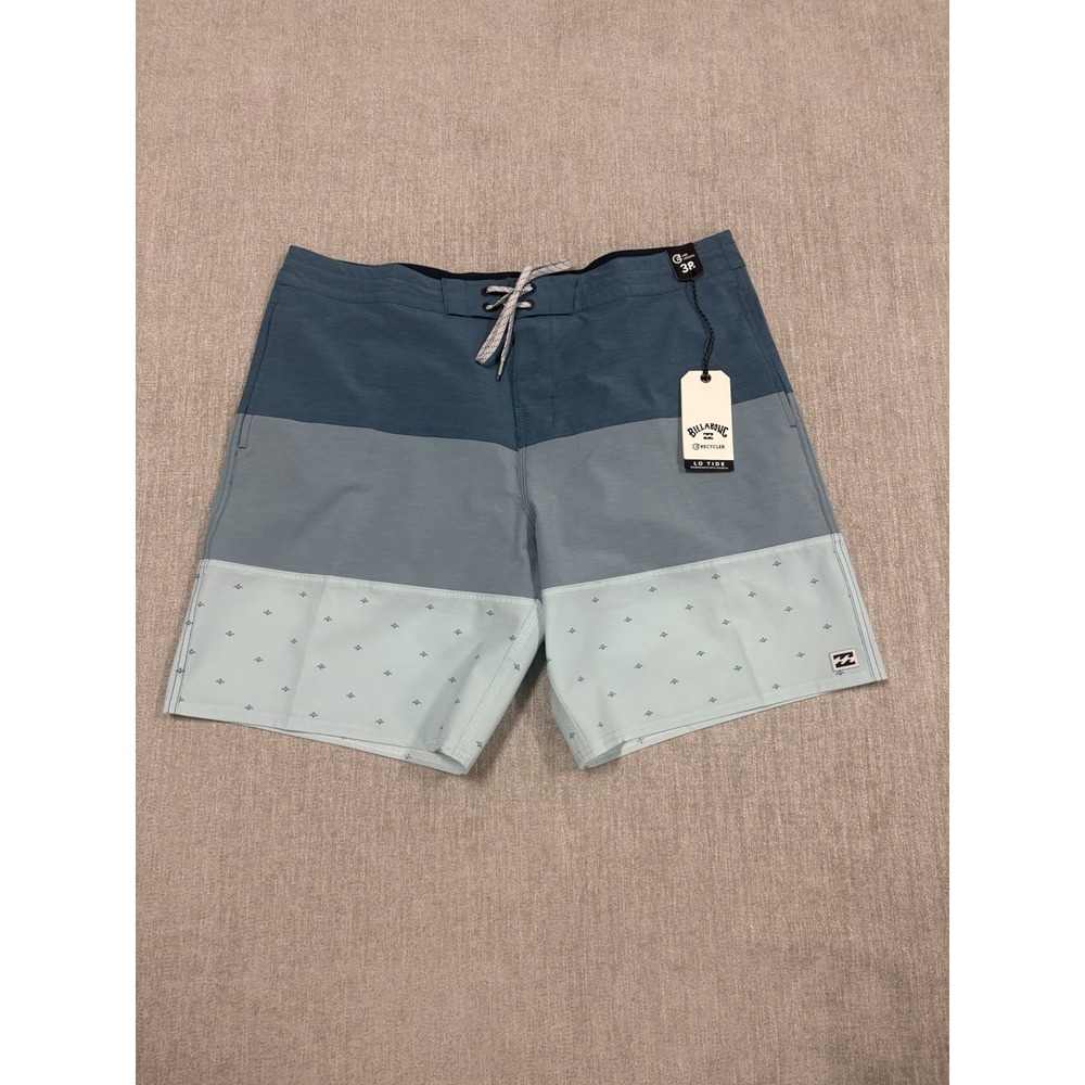 NEW Billabong Tribong Lo Tide Mens Blue Colorblock Board Shorts Size 38 Unlined